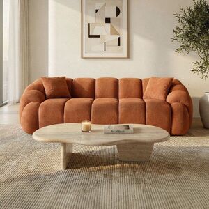 Imagine Canapea 3 locuri, Atelier del Sofa, 752EST1131, Lemn de carpen/PAL melaminat, Caramiziu