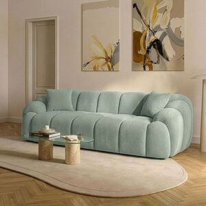 Imagine Canapea 3 locuri, Atelier del Sofa, 752EST1132, Lemn de carpen/PAL melaminat, Turcoaz