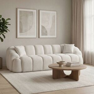 Imagine Canapea cu 4 locuri, Atelier del Sofa, 752EST2301, Lemn de carpen/PAL melaminat, Alb