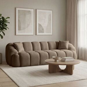 Imagine Canapea cu 4 locuri, Atelier del Sofa, 752EST2302, Lemn de carpen/PAL melaminat, Maro