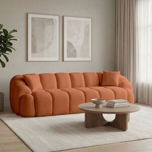 Imagine Canapea cu 4 locuri, Atelier del Sofa, 752EST2303, Lemn de carpen/PAL melaminat, Caramiziu