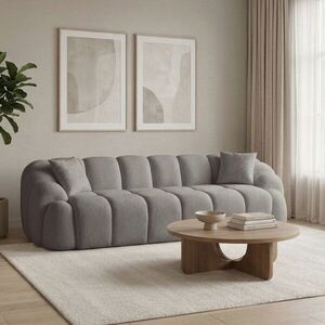 Imagine Canapea cu 4 locuri, Atelier del Sofa, 752EST2306, Lemn de carpen/PAL melaminat, Gri