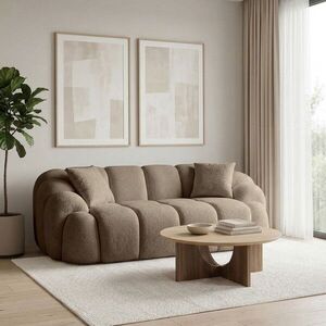 Imagine Canapea 2 locuri, Atelier del Sofa, 752EST2502, Lemn de carpen/PAL melaminat, Maro