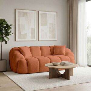 Imagine Canapea 2 locuri, Atelier del Sofa, 752EST2503, Lemn de carpen/PAL melaminat, Caramiziu