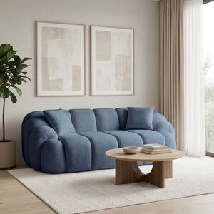Imagine Canapea 2 locuri, Atelier del Sofa, 752EST2505, Lemn de carpen/PAL melaminat, Albastru navy
