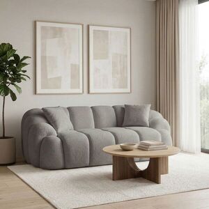 Imagine Canapea 2 locuri, Atelier del Sofa, 752EST2506, Lemn de carpen/PAL melaminat, Gri