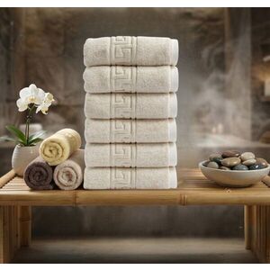 Imagine Set prosoape, L'essentiel Maison, Greek, Bumbac, Crem
