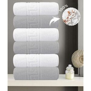Imagine Set prosoape, L'essentiel Maison, Greek, Bumbac, Gri/Alb
