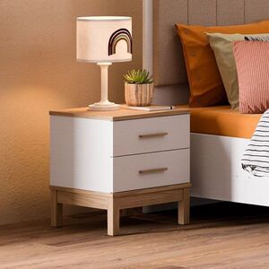 Imagine Noptiera, Hanah Home, Etto, 48x54.3x45 cm, PAL MELAMINAT, Lemn / Stejar alb