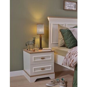 Imagine Noptiera, Hanah Home, Monte, 47x52.4x45 cm, PAL MELAMINAT, Crem / Stejar
