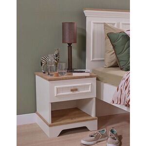 Imagine Noptiera, Hanah Home, Monte, 45x50.7x47 cm, PAL MELAMINAT, Crem / Stejar