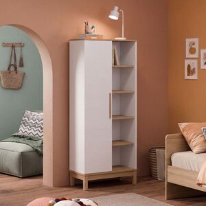 Imagine Corp biblioteca, Hanah Home, Etto, 71x179.3x36 cm, PAL MELAMINAT, Lemn / Stejar alb
