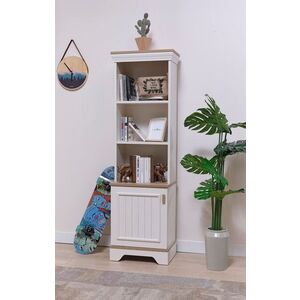 Imagine Corp biblioteca, Hanah Home, Monte, 49x164x27.3 cm, PAL MELAMINAT, Crem / Stejar