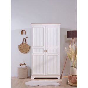 Imagine Dulap pentru haine, Hanah Home, Monte, 104.5x196x54.3 cm, PAL MELAMINAT, Crem / Stejar