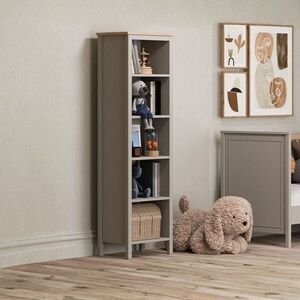 Imagine Corp biblioteca, Hanah Home, Sento, 50x179.5x39.5 cm, PAL MELAMINAT, Gri / Stejar