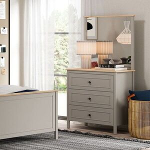 Imagine Dulap, Hanah Home, Sento, 90.6x87.2x48 cm, PAL MELAMINAT, Gri / Stejar