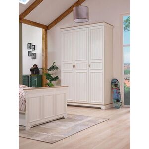 Imagine Dulap pentru haine, Hanah Home, Monte, 139.6x220x54.3 cm, PAL MELAMINAT, Crem / Stejar