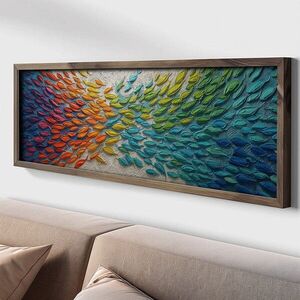 Imagine Tablou decorativ, LAC098-150, MDF, Lemn masiv, Multicolor