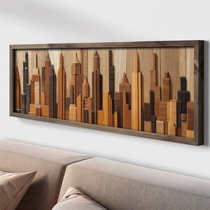 Imagine Tablou decorativ, LAC162-150, MDF, Lemn masiv, Multicolor