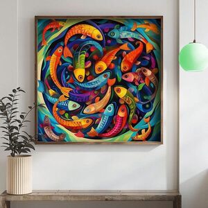 Imagine Tablou decorativ, DOS003-33, MDF, Lemn masiv, Multicolor