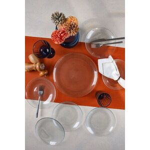Imagine Set platouri servire desert, Hermia, 858CMR1901, Sticla, Farfurie de servire: 25 cm (1 bucată), Transparent