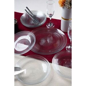 Imagine Set platouri servire desert, Hermia, 858CMR1905, Sticla, Farfurie de servire: 25 cm (1 bucată), Transparent