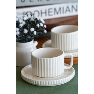 Imagine Set pentru ceai, Hermia, 858CMR2103, Portelan, Farfurie: 14 cm (2 bucăți), Alb