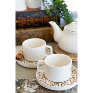 Imagine Set pentru ceai, Hermia, 858CMR2106, Portelan, Farfurie: 14 cm (2 bucăți), Multicolor