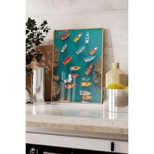 Imagine Tablou decorativ, 109496, Lemn masiv, Sticla PVC, Multicolor