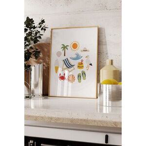 Imagine Tablou decorativ, 109523, Lemn masiv, Sticla PVC, Multicolor