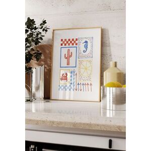 Imagine Tablou decorativ, 109569, Lemn masiv, Sticla PVC, Multicolor