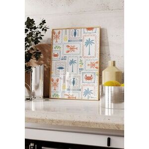 Imagine Tablou decorativ, 109696, Lemn masiv, Sticla PVC, Multicolor