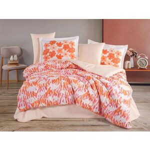 Imagine Lenjerie de pat dubla 4 piese, L'essentiel Maison, Penny, Bumbac Poplin, Coral