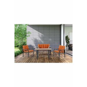 Imagine Set mobilier de gradina, Hanah Home, Nergiz 2+1+1, Metal, Portocaliu