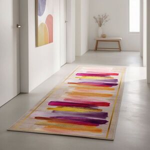 Imagine Covor, Wooylk0099, 80x400 cm, Poliester, Crem / Portocaliu / Galben / Fuchsia