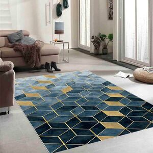 Imagine Covor, Exfab215, 160x230 cm, Poliester, Alb / Verde / Auriu