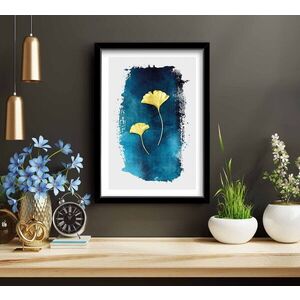 Imagine Tablou decorativ, 3853NISCT-005, MDF, Lemn, Albastru / Alb / Galben / Bleumarin