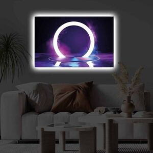 Imagine Tablou decorativ cu lumina LED, 4570KTLGDACT, PÂNZĂ DE POLIESTER, Dimensiune: 45 x 70 cm, Multicolor
