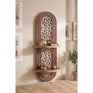 Imagine Raft de perete, Hanah Home, Artmtkwll5, 26x70x13 cm, MDF, Wenge