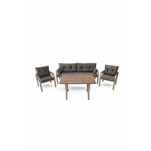 Imagine Set mobilier de gradina, Hanah Home, 3+1+1, Metal, Gri