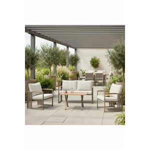 Imagine Set mobilier de gradina, Hanah Home, Fatsa 2+1+1, Metal, Bej
