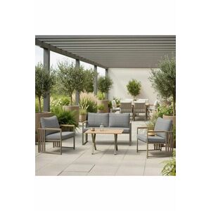 Imagine Set mobilier de gradina, Hanah Home, Fatsa 2+1+1, Metal, Gri