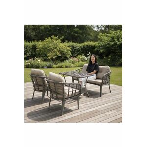 Imagine Set mobilier de gradina, Hanah Home, Manolya, ALUMINIU, Gri