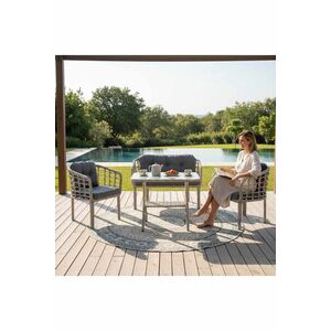 Imagine Set mobilier de gradina, Hanah Home, Manolya, ALUMINIU, Gri inchis