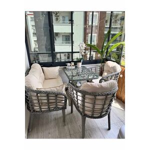 Imagine Set mobilier de gradina, Hanah Home, Manolya, ALUMINIU, Bej
