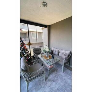 Imagine Set mobilier de gradina, Hanah Home, Fiori, ALUMINIU, Gri
