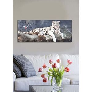 Imagine Ceas de perete, 3070CS-38, PÂNZĂ DIN PIELE ÎNTOARSĂ, 30 x 70 cm, Multicolor