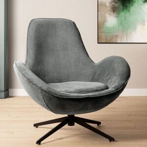 Imagine Fotoliu Lunaire, Homla, 86x76x87 cm, metal/catifea din poliester, gri