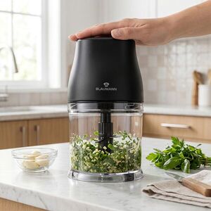 Imagine Tocator electric Blaumann, Black Silver, 0.5L, 250W, inox/plastic, negru/transparent