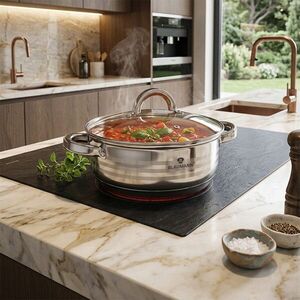 Imagine Oala cu capac Blaumann, Gourmet, BL-1002W, 22 cm, 2.75L, inox, argintiu